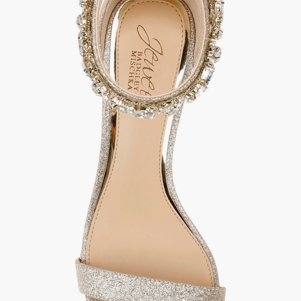Gold Jewel Badgley Mischka Wedding Heels – Size 9.5 - Picture 8 of 10